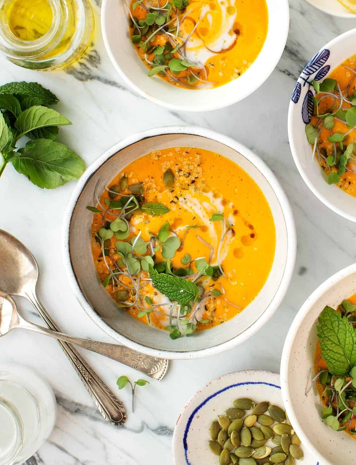 Coconut carrot gazpacho
