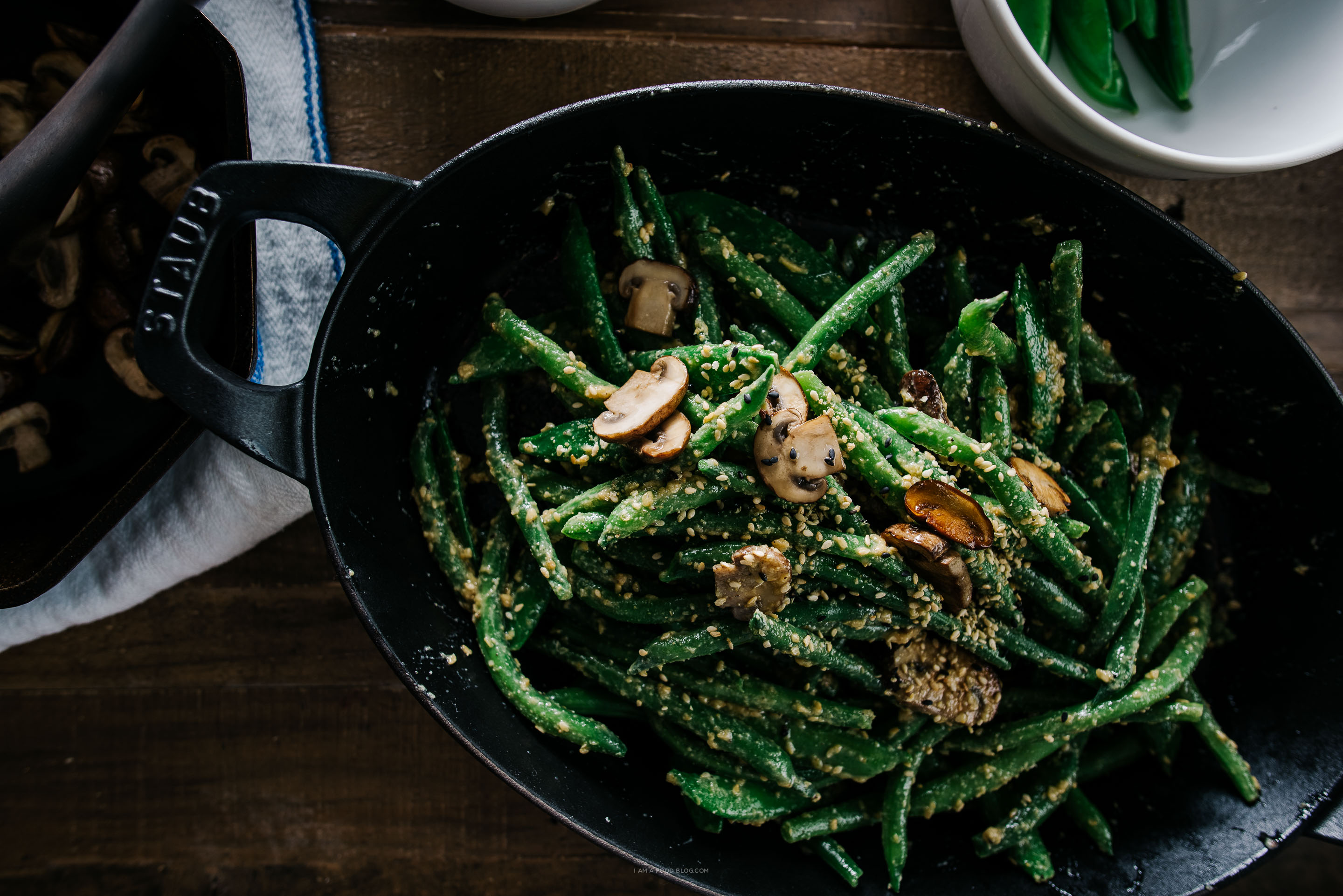 miso mustard sesame bean salad recipe - www.iamafoodblog.com