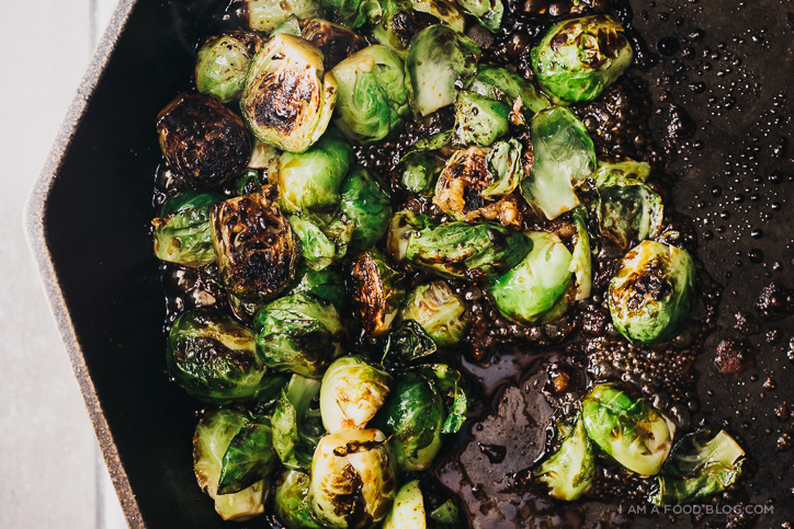 honey garlic sprouts recipe - www.iamafoodblog.com