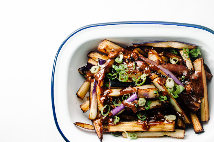 honey garlic eggplant recipe - www.iamafoodblog.com