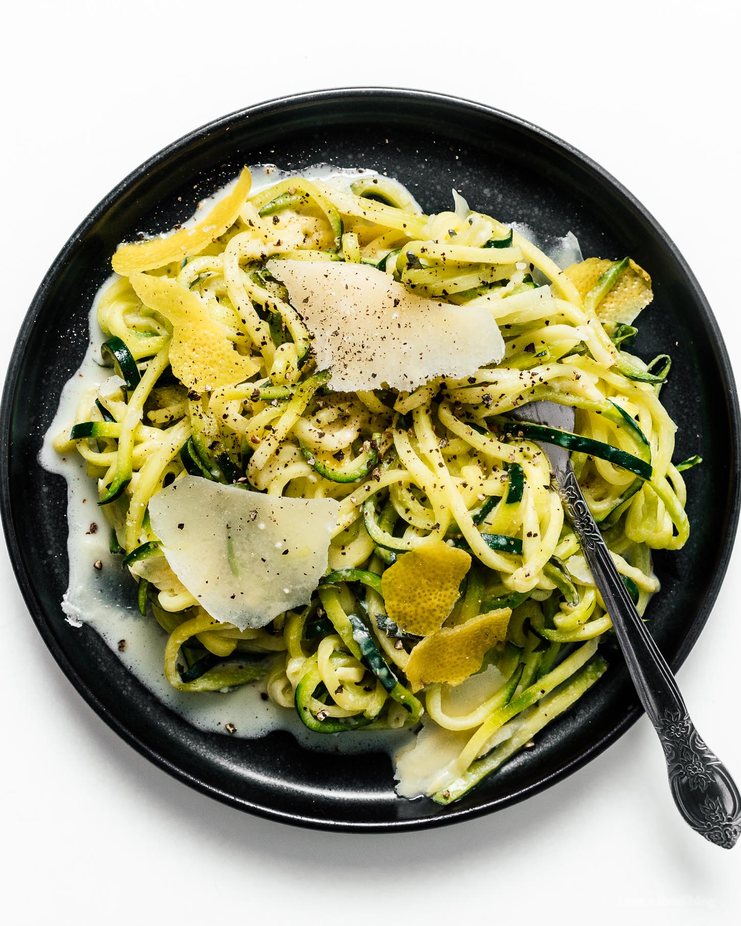 Keto Friendly Creamy Lemony Zoodles | www.iamafoodblog.com
