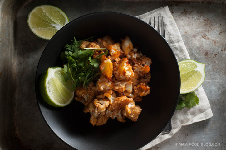 sriracha roasted cauliflower recipe - www.iamafoodblog.com