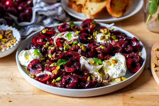 burrata with smashed cherries-4