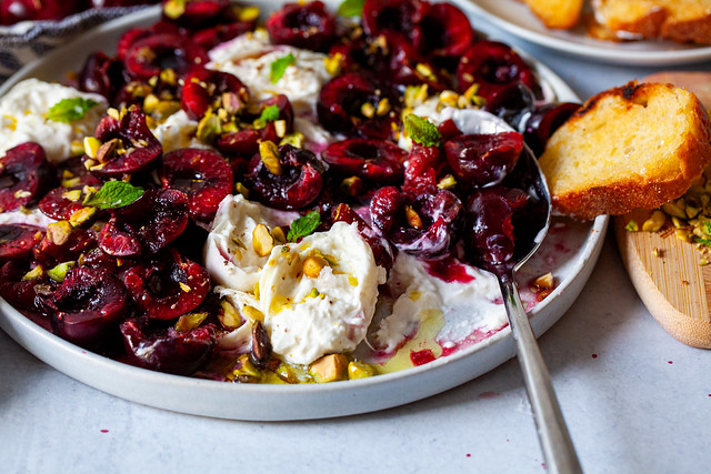 burrata with smashed cherries-6