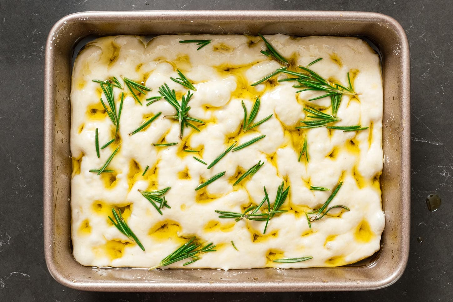 no knead focaccia ready to bake | www.iamafoodblog.com