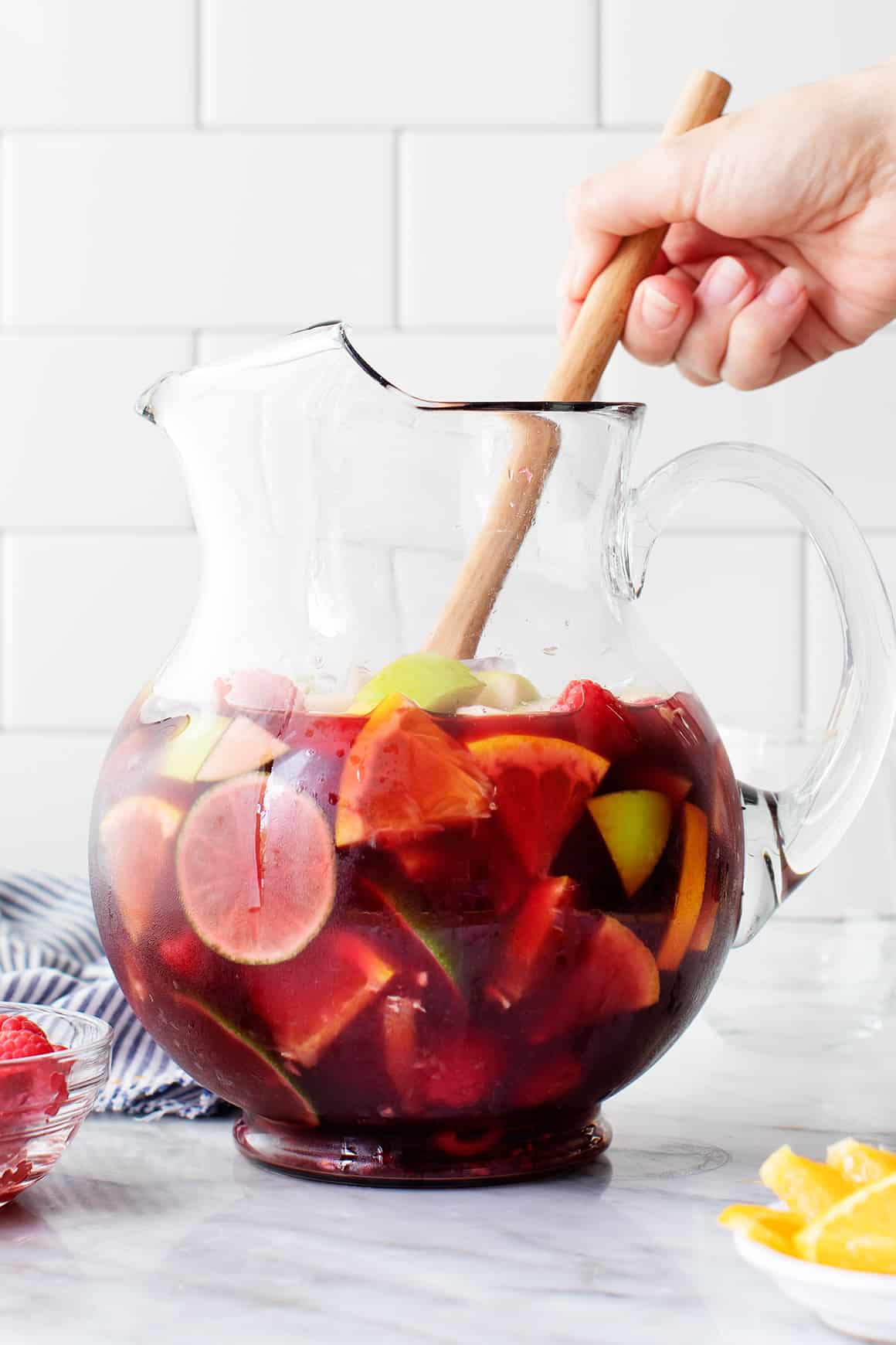 Pitcher of red sangria