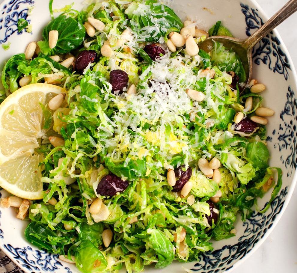 Friendsgiving food ideas - shaved Brussels sprout salad