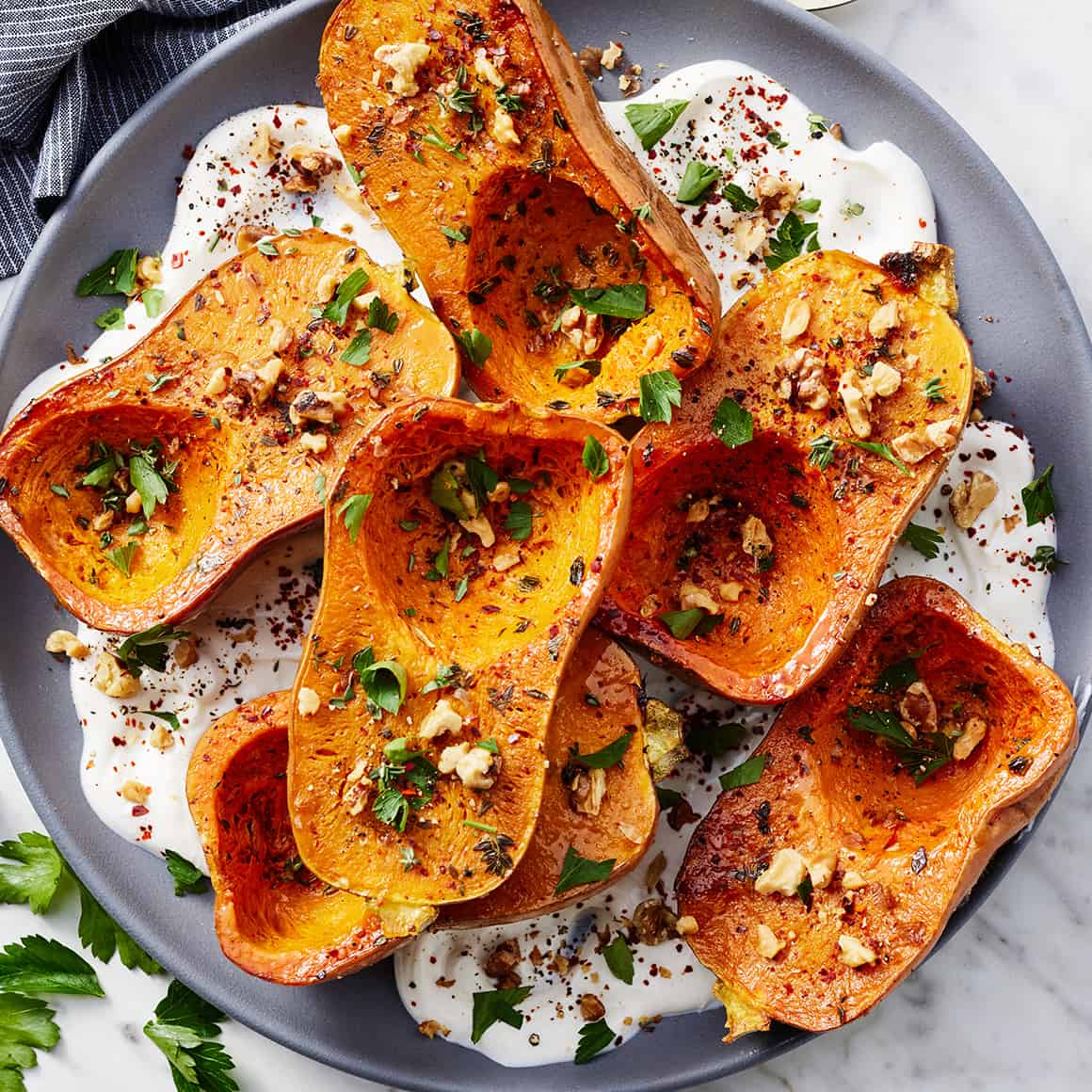 Friendsgiving recipes - roasted honeynut squash