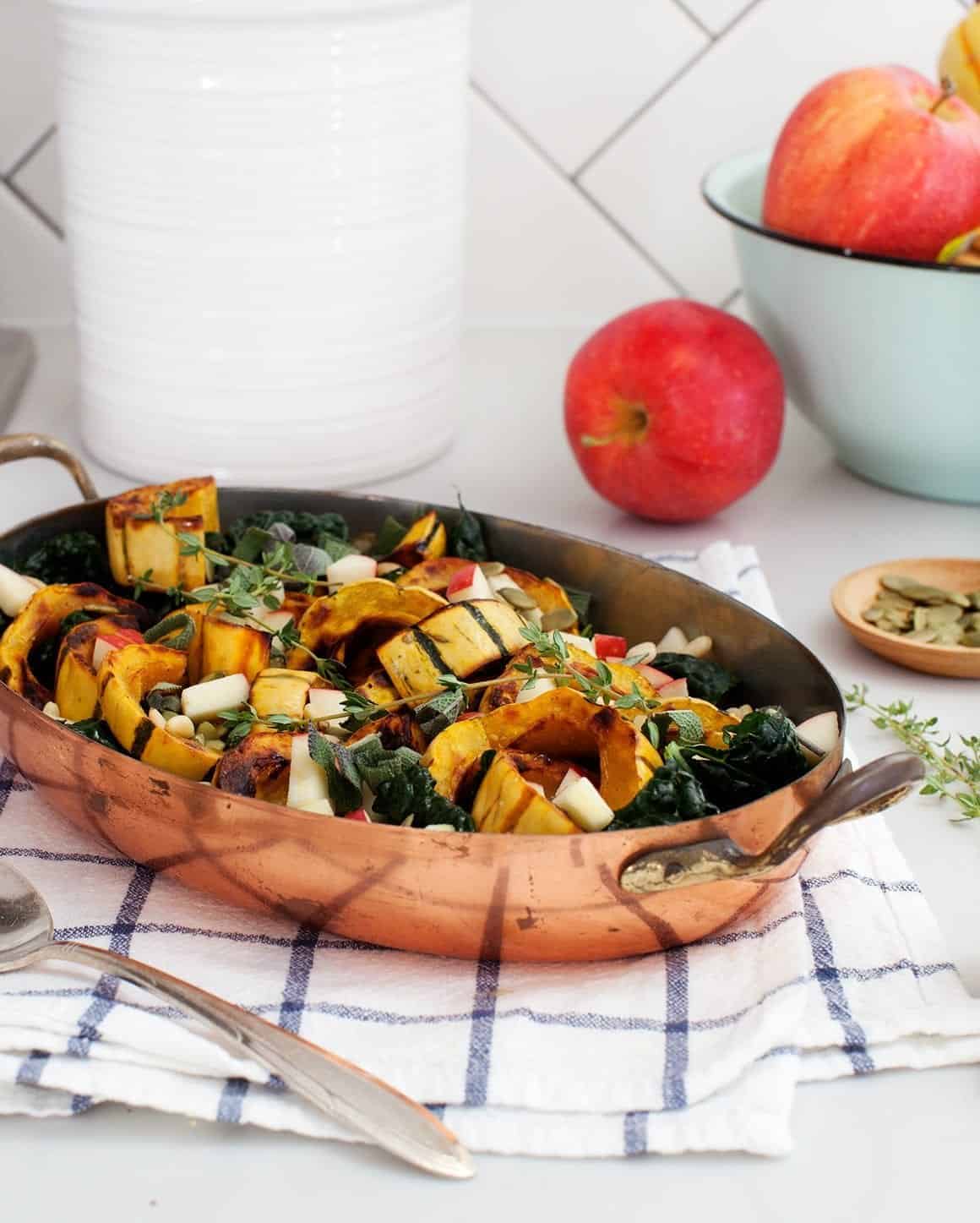 Best Thanksgiving side dishes - delicata squash with apples and sage