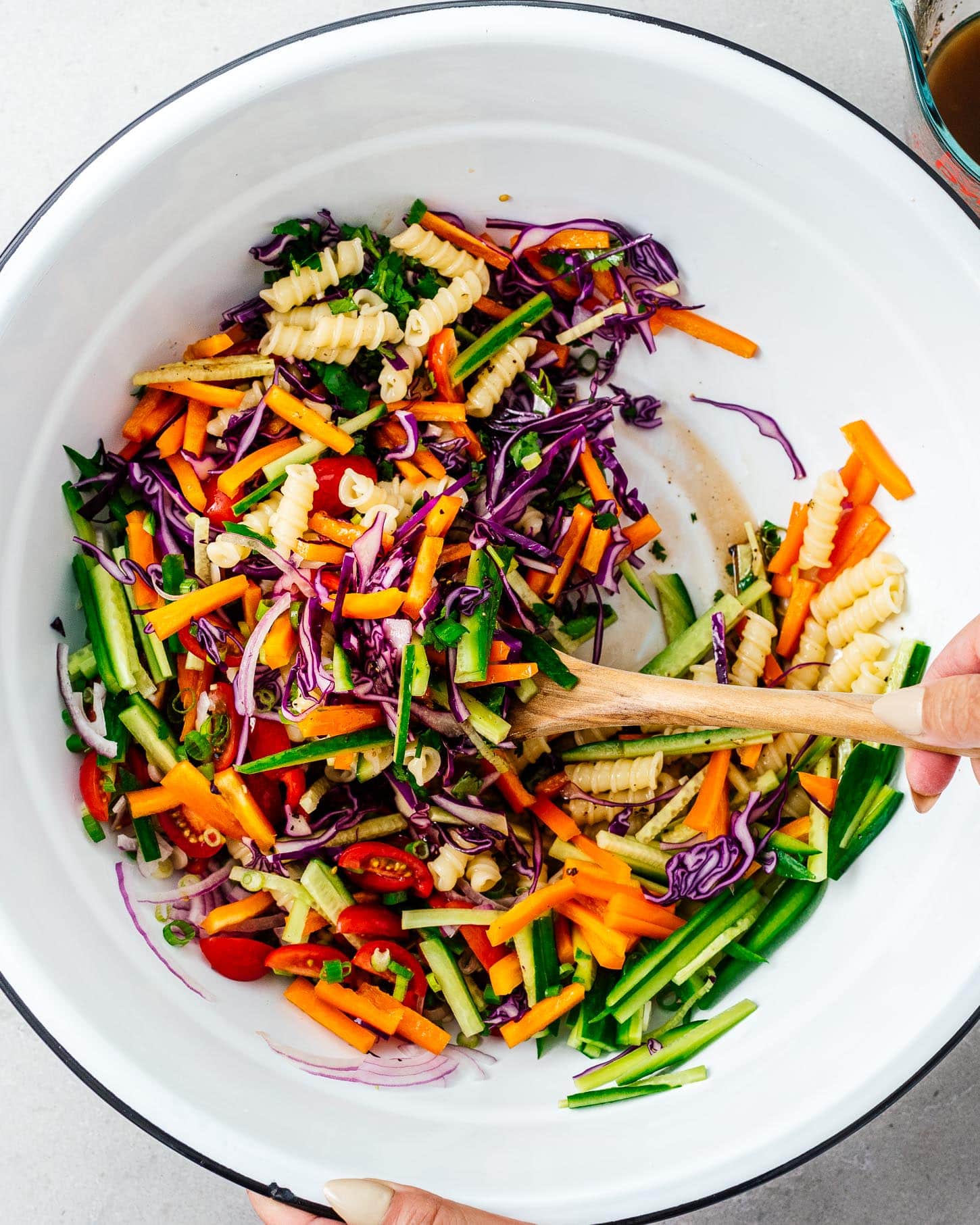 making pasta salad | www.iamafoodblog.com