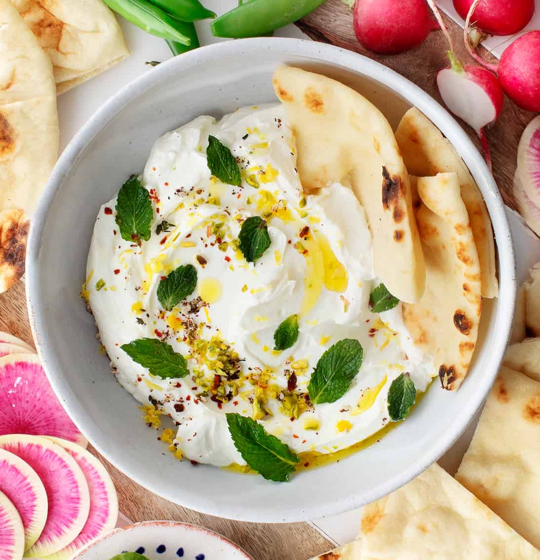 Easy Christmas appetizers - homemade labneh