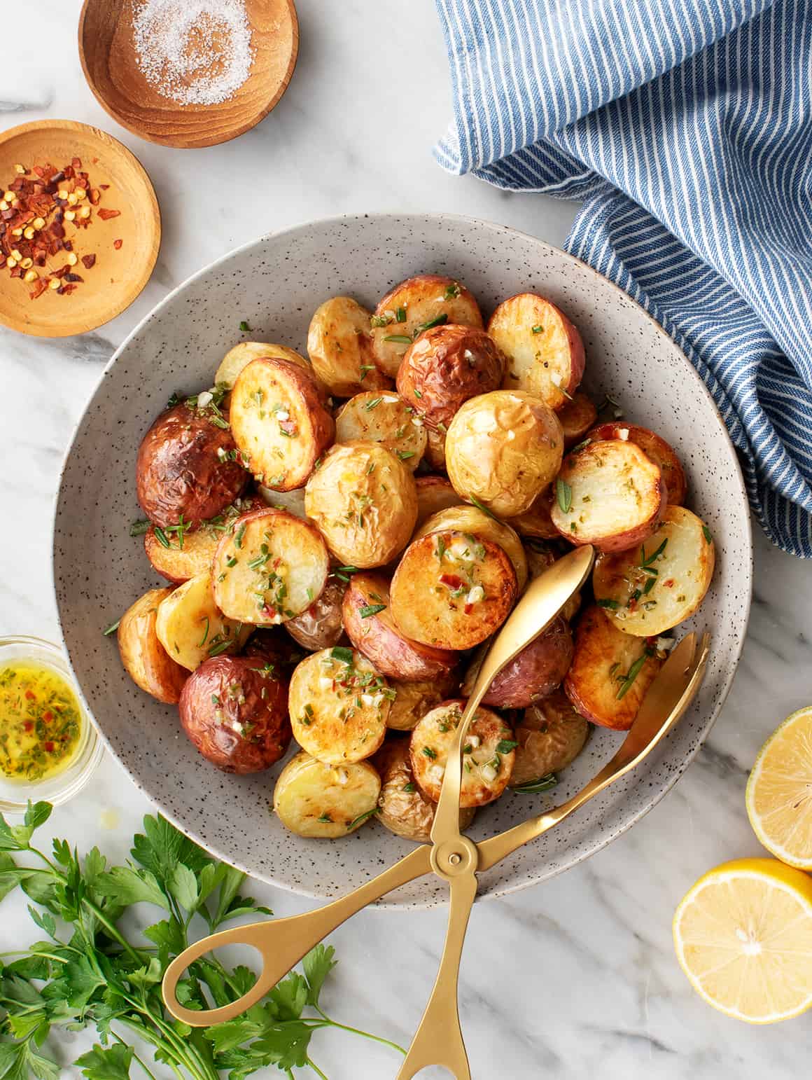 Easy Christmas side dishes - oven roasted potatoes
