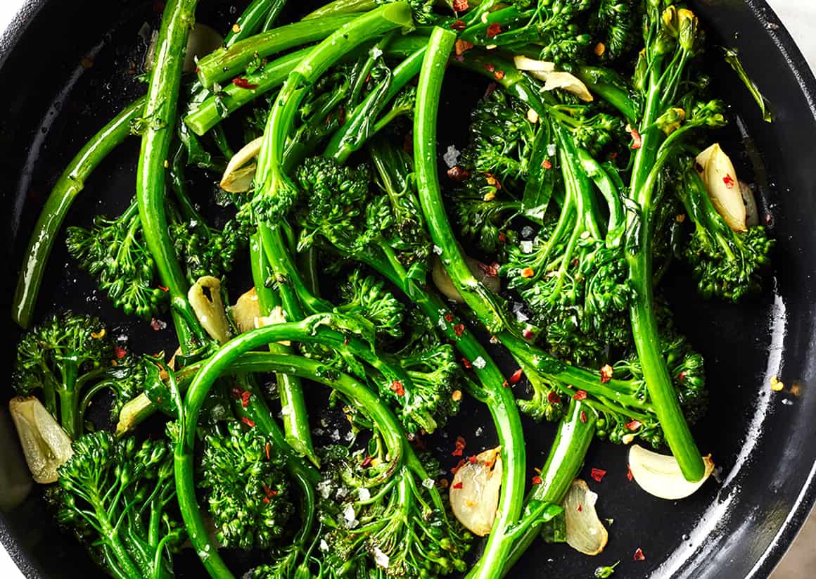 Christmas dinner side dishes - sauteed broccolini