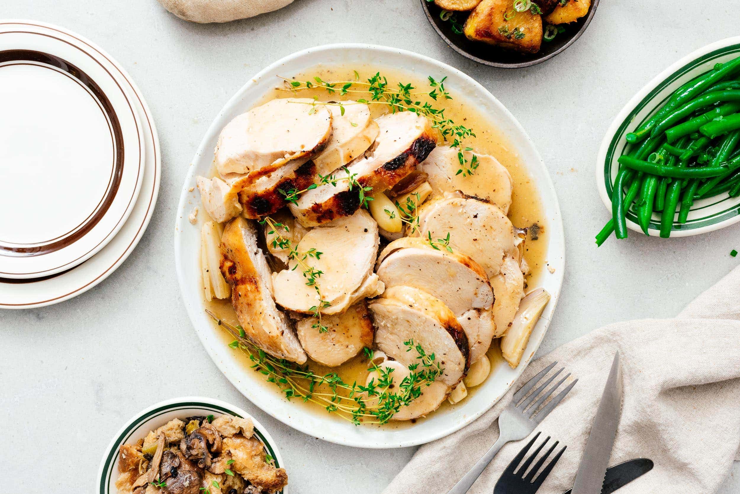 Super Juicy Crock Pot Turkey Breast Christmas Dinner | www.iamafoodblog.com