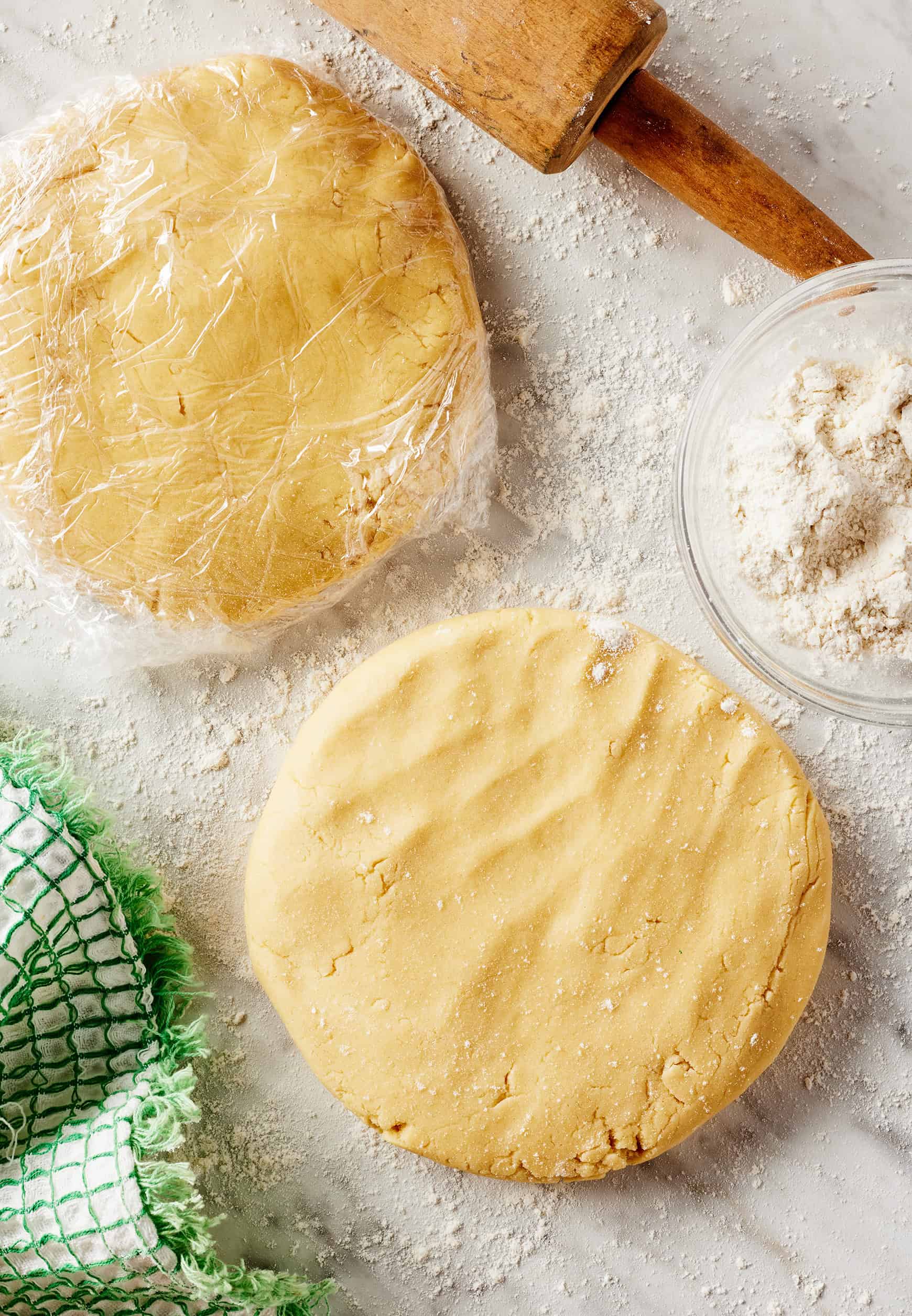 Two disks of cookie dough