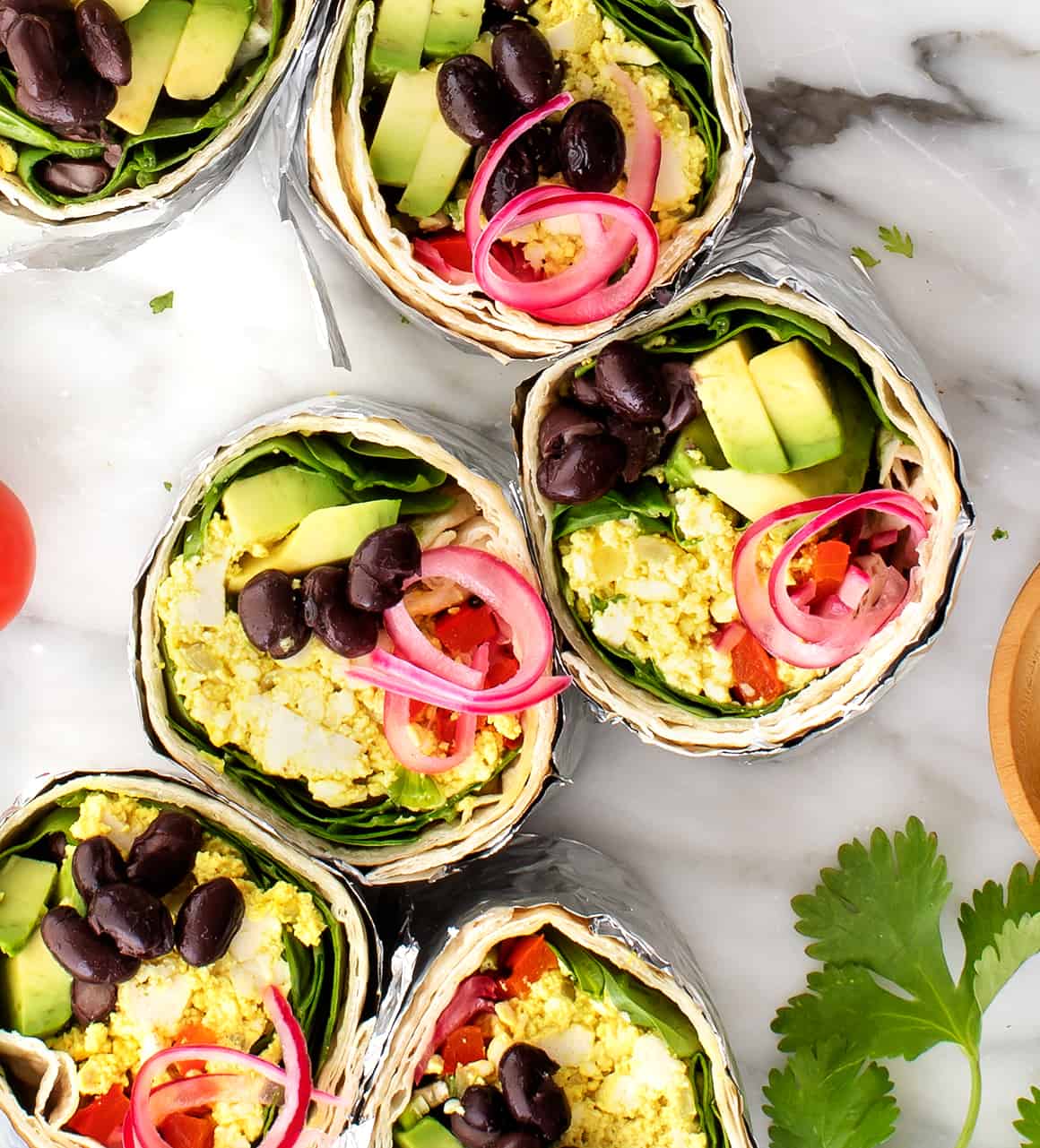 Vegan breakfast burritos